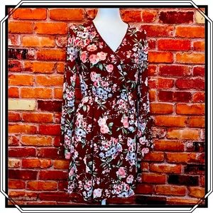 Xhilaration Faux Wrap Floral Dress in Size…